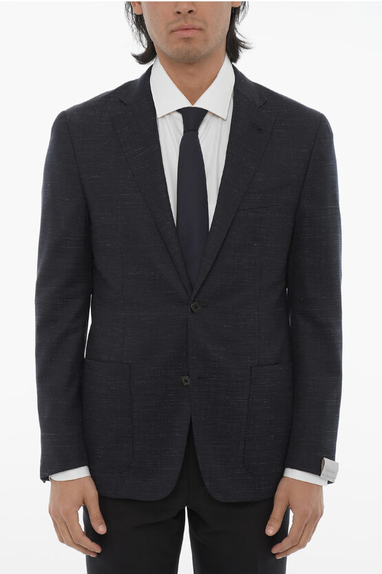 Corneliani Side Vents Notch Lapel Gate 2-button Blazer In Black