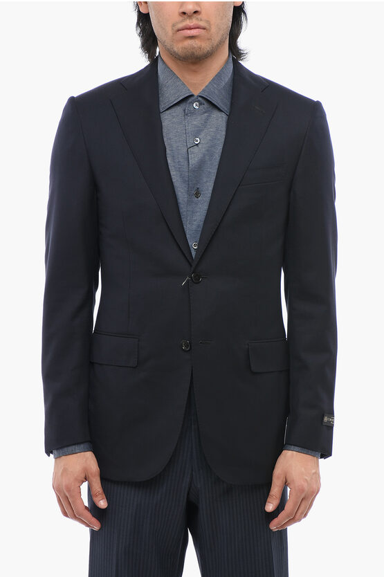 Corneliani Side Vents Wool Leader 2-button Blazer With Flap Pocket
