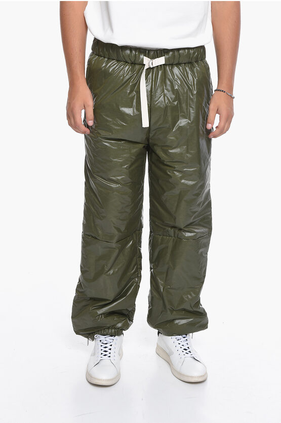 Jil Sander Side Zipped Recycled Padded Pants In Green