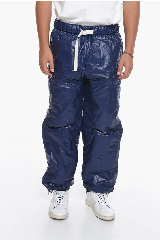 Jil Sander Side Zipped Recycled Padded Pants In Blue