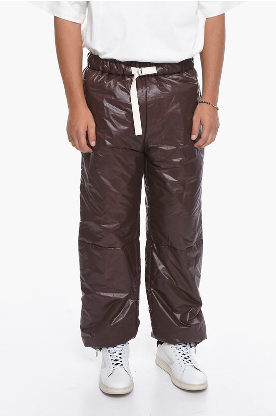 Jil Sander Side Zipped Recycled Padded Pants In Brown