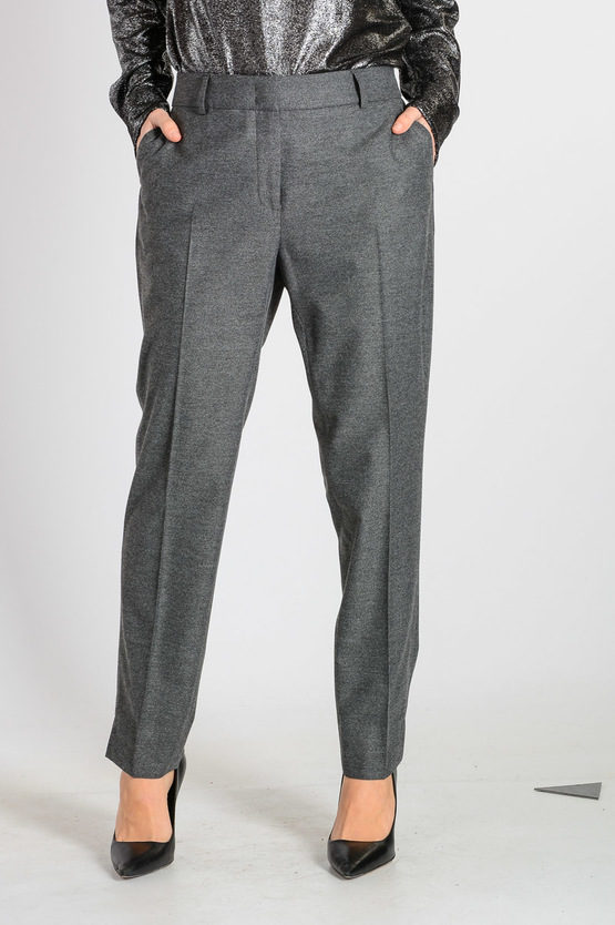 Peserico Sign Stretch Fabric Trousers In Grey