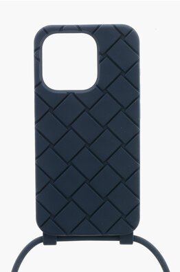 BOTTEGA VENETA ブラック iPhone13pro Bottega Veneta - Intrecciato Rubber iPhone 13 Pro Case with