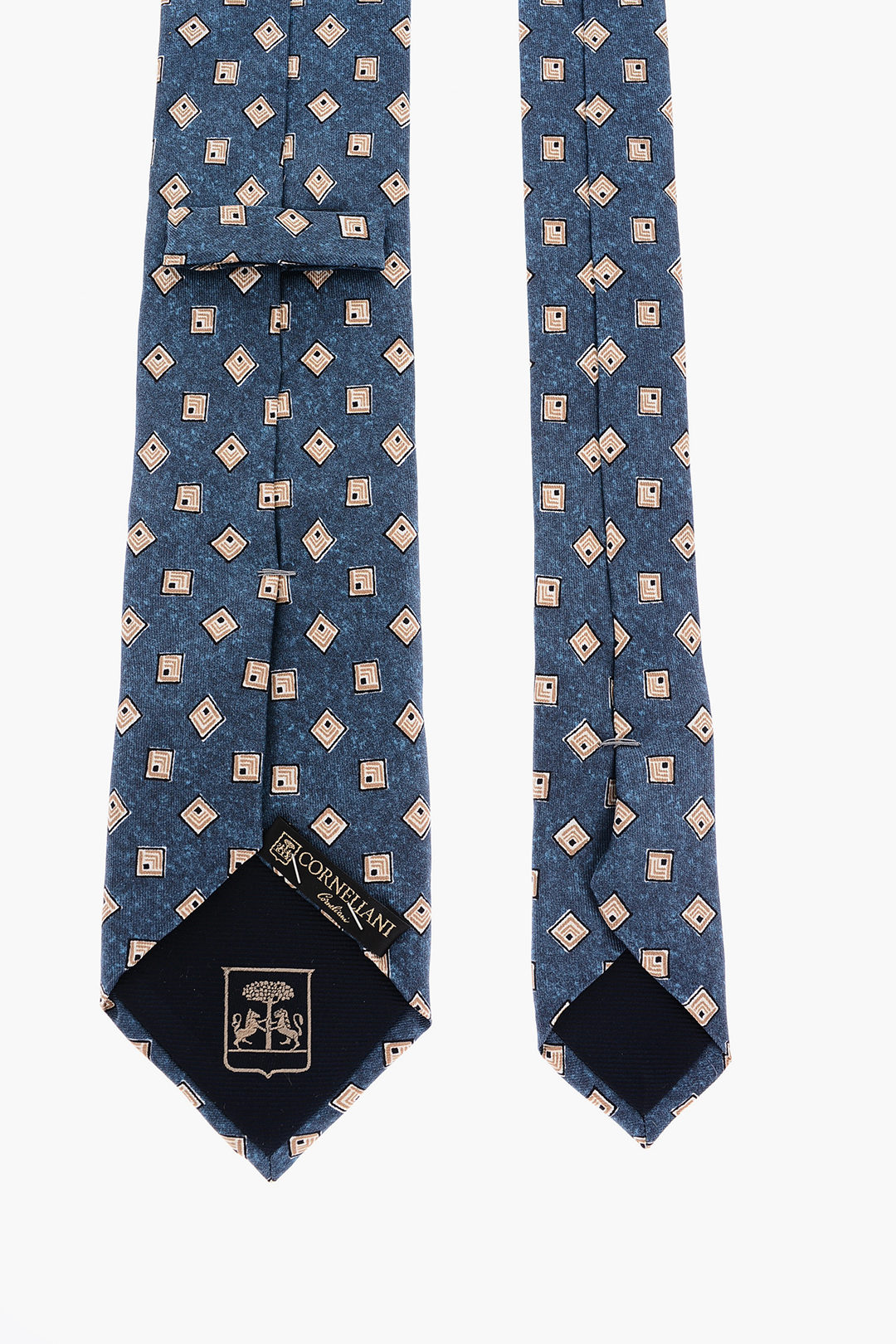 Corneliani Silk All Over Geometric Motif Kipper Tie men - Glamood Outlet