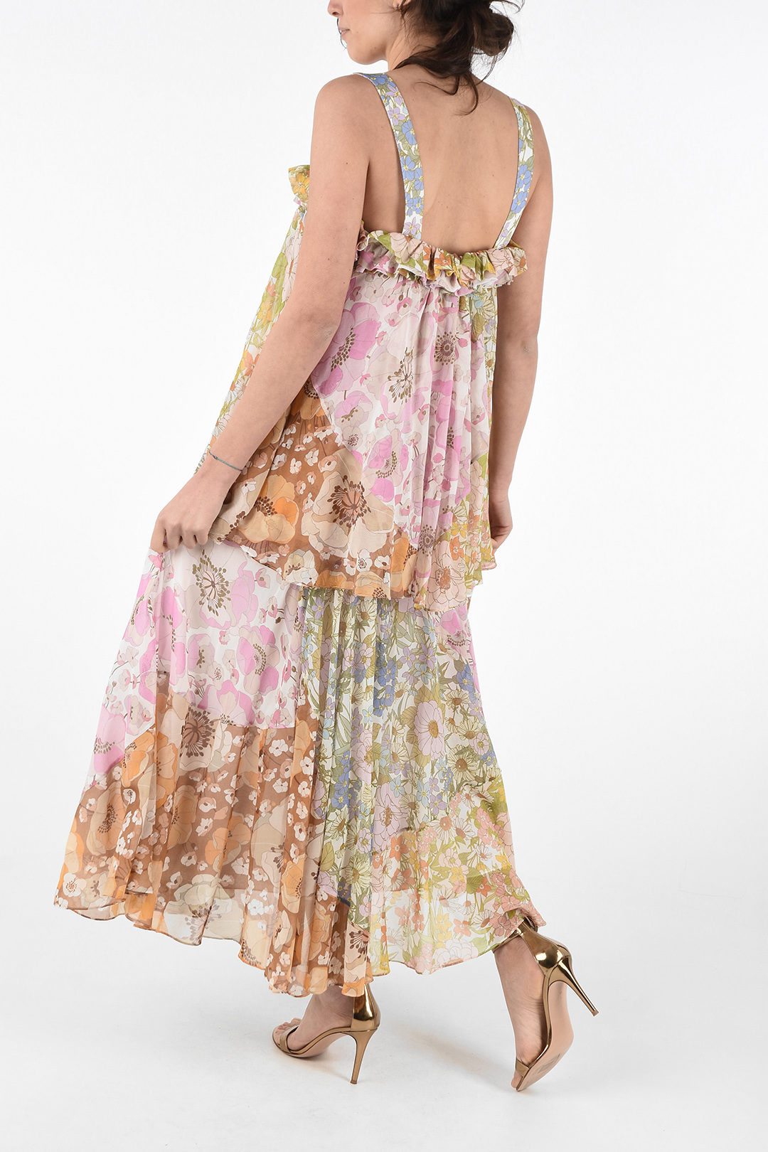 Zimmermann Silk and Cotton Floral Ruffle Dress women - Glamood Outlet