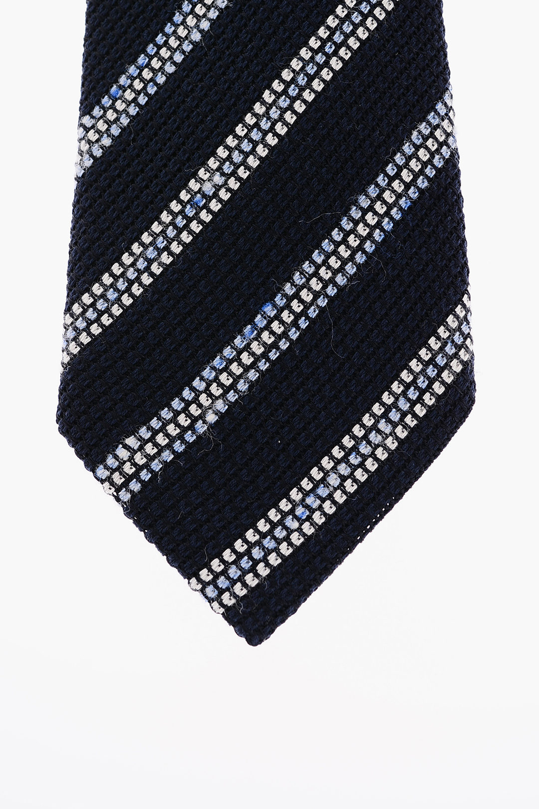 Corneliani Silk and Cotton Regimental Striped Tie men - Glamood Outlet