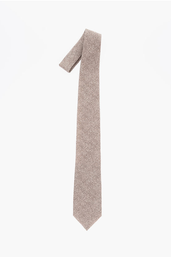 Shop Corneliani Silk And Flax Tie
