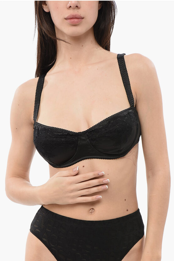 DOLCE & GABBANA SILK AND LACE BRA WITH UNDERWIRE 