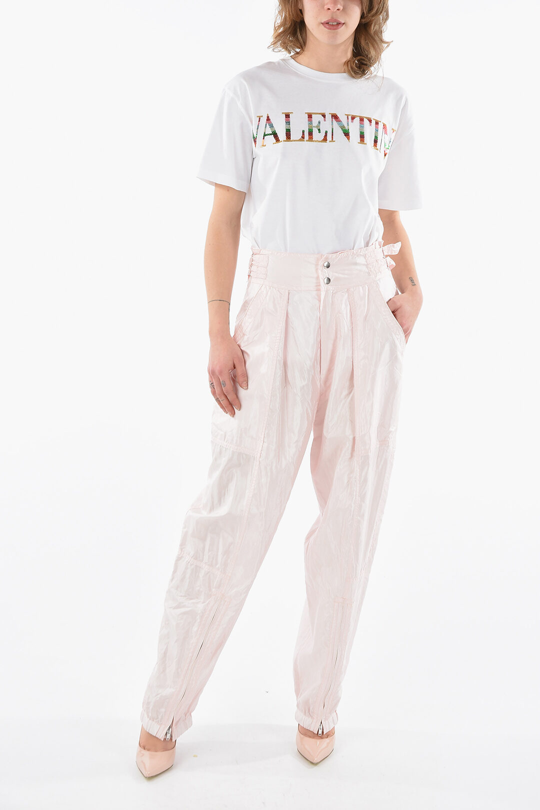 Isabel Marant Silk and Nylon OLGA High-waisted Pants women