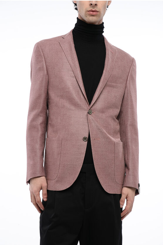 Corneliani Silk And Virgin Wool Side Vents Notch Lapel Gate 2-button Bl