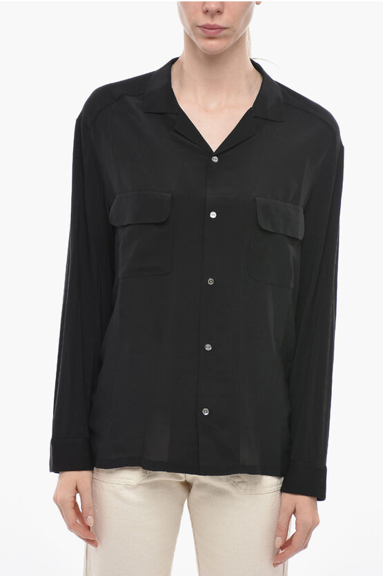 Woolrich Silk And Viscose Shirt In Black