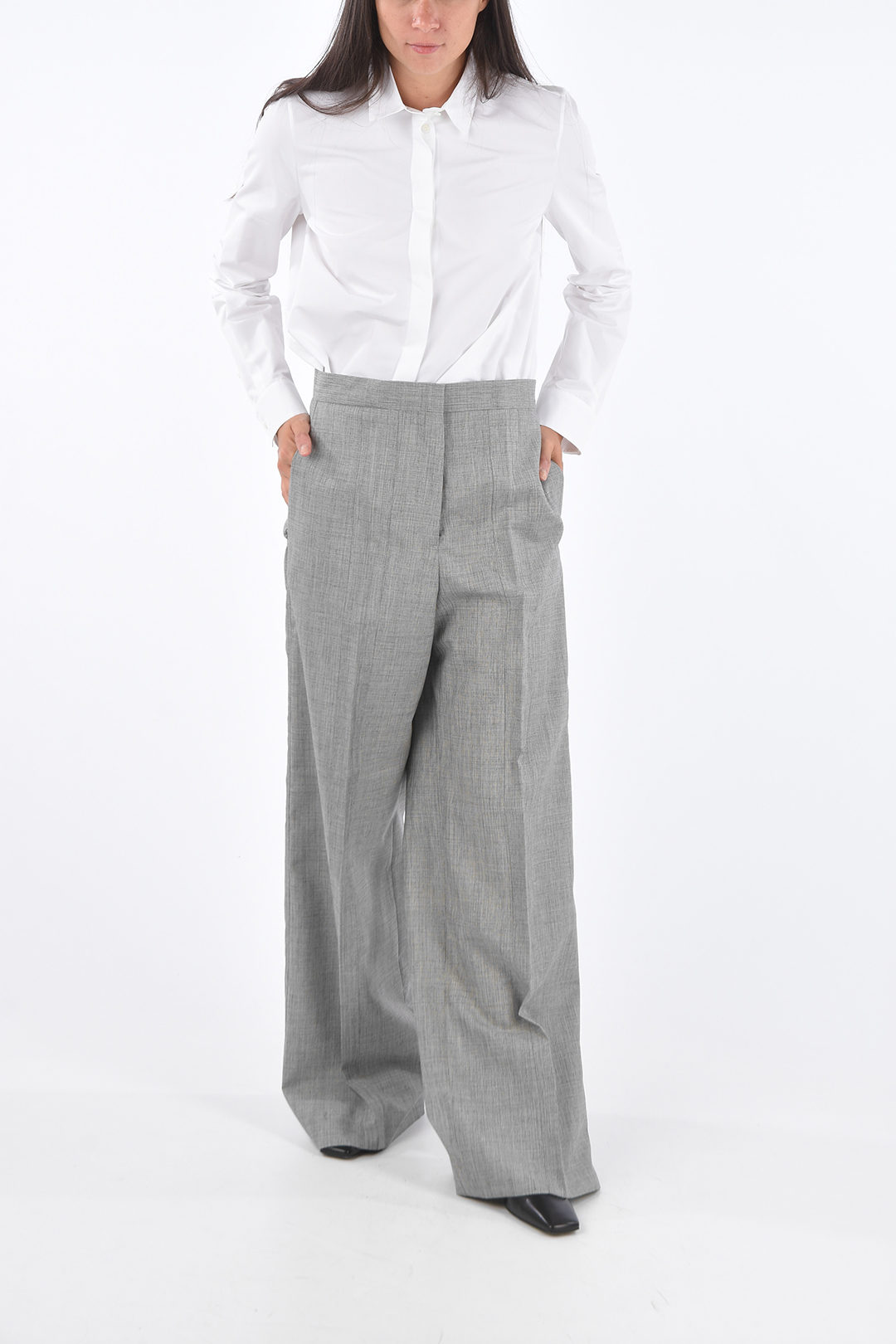 Jil Sander Silk and Wool LARGO Pants women - Glamood Outlet