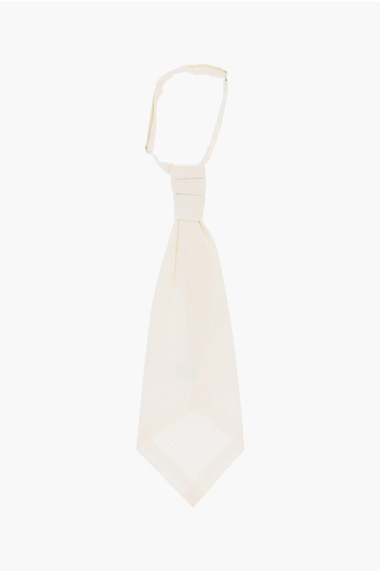 Corneliani Cc Collection Silk And Lurex Ascot Tie In Neutral