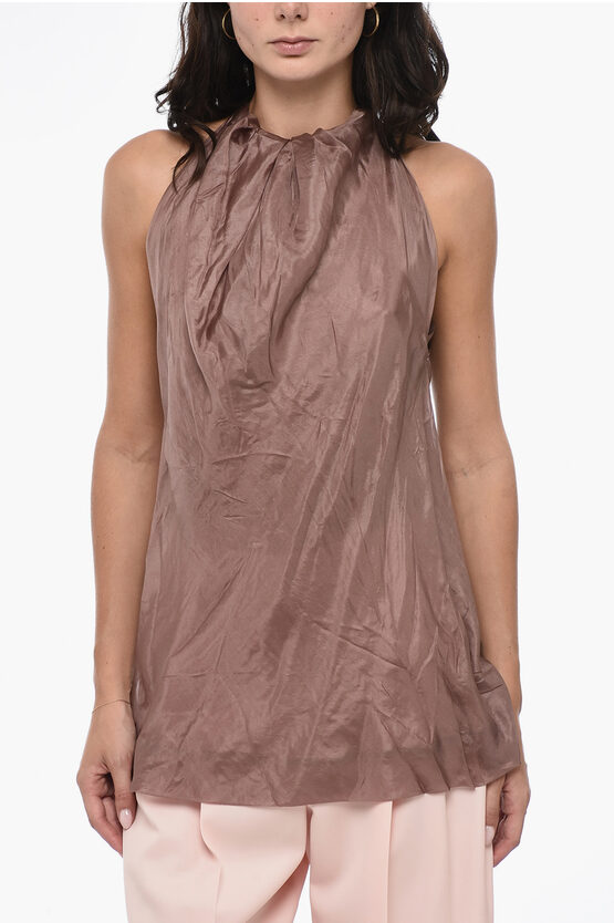 Shop Rick Owens Silk Bag Sleeveless Top