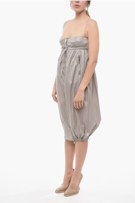 Shop Miu Miu Silk Balloon Dress With Front Zip