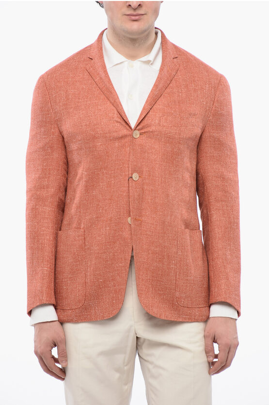 Corneliani Silk Blend Reset Blazer With Patch Pockets