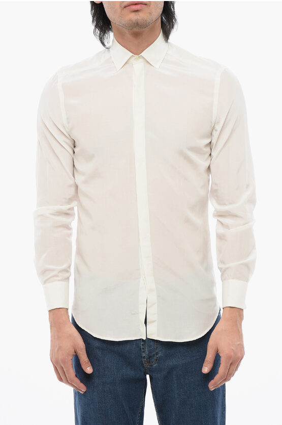 Corneliani Silk Blend Slim Fit Shirt With Cuffs