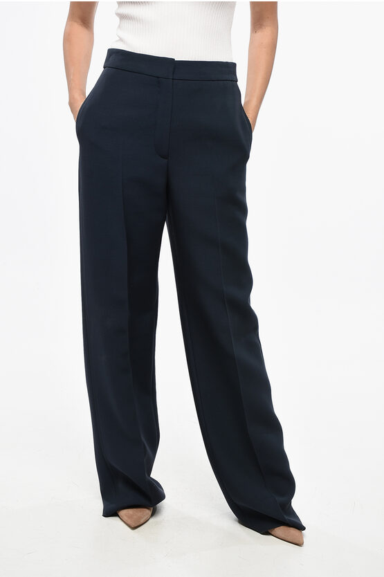 Dior Silk Blend Straight Fit Pants With Flush Pockets Grösse 44 In Black