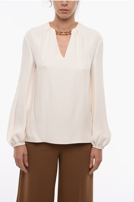 Altea Silk TASHA Blouse with Ruched Detailing women - Glamood Outlet