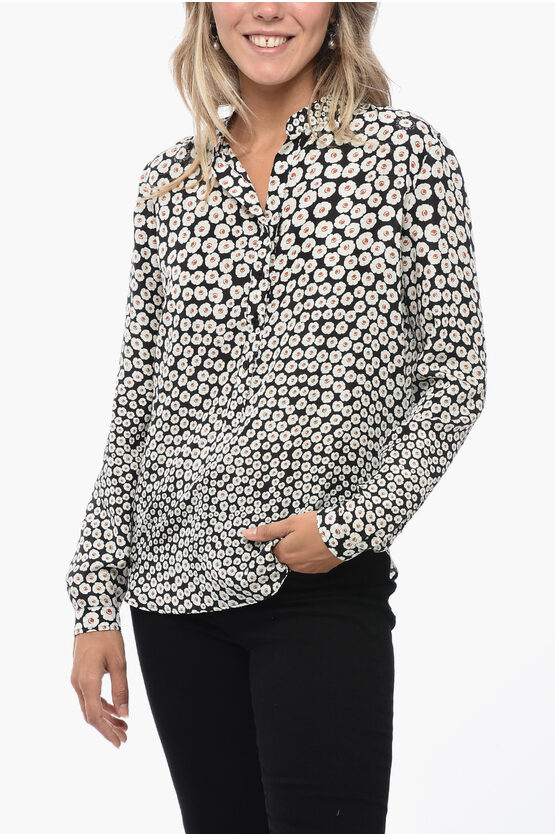 Shop Stella Mccartney Silk Blouse With Floral Pattern