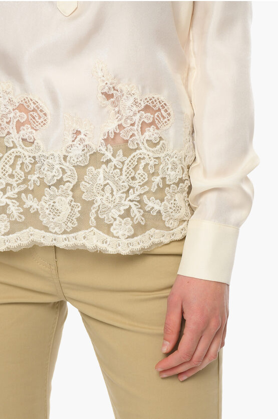 【フォロー割引適用】【極美品】ERMANNO SCERVINO フリル　ベルテッ ビッグセーラーフリル襟ブラウス#シワになりにくい（シャツ/ブラウス