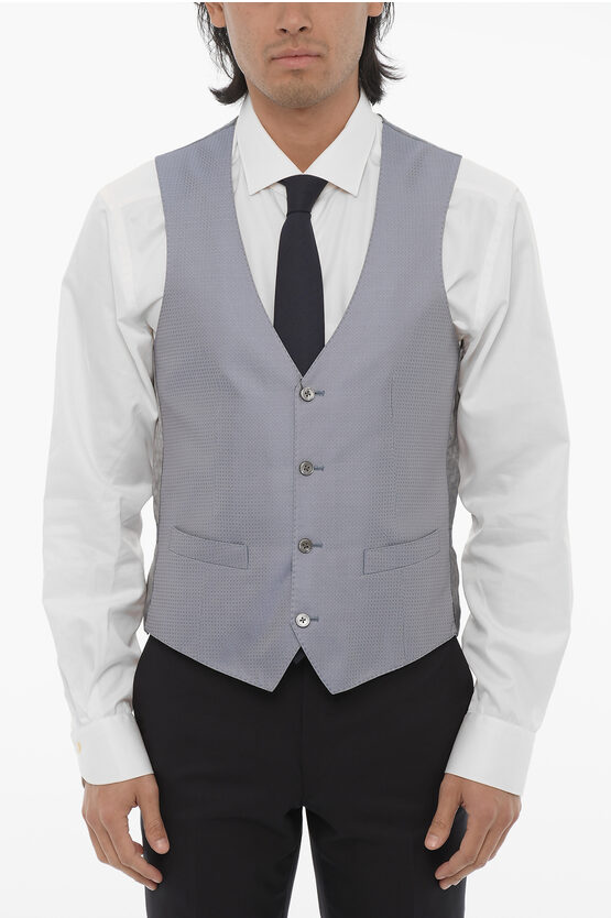 Corneliani Silk Cerim.academy Waistcoat With Back Adjuster In Gray