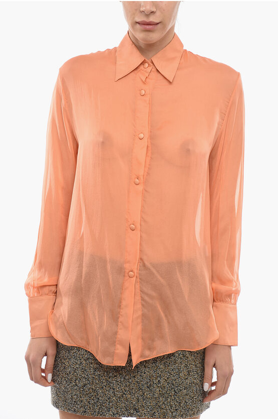 Oseree Silk Chiffon Lingerie Shirt In Pattern