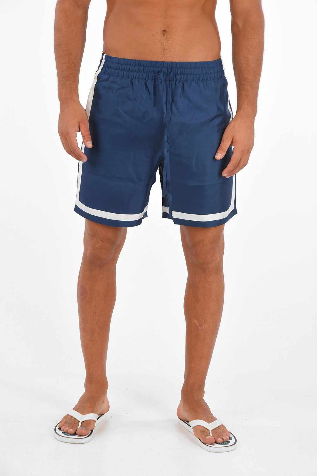 Silk Contrast Trim TENNIS Shorts