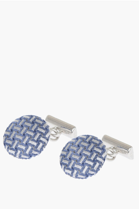 Corneliani Silk Covered Brass Cufflinks