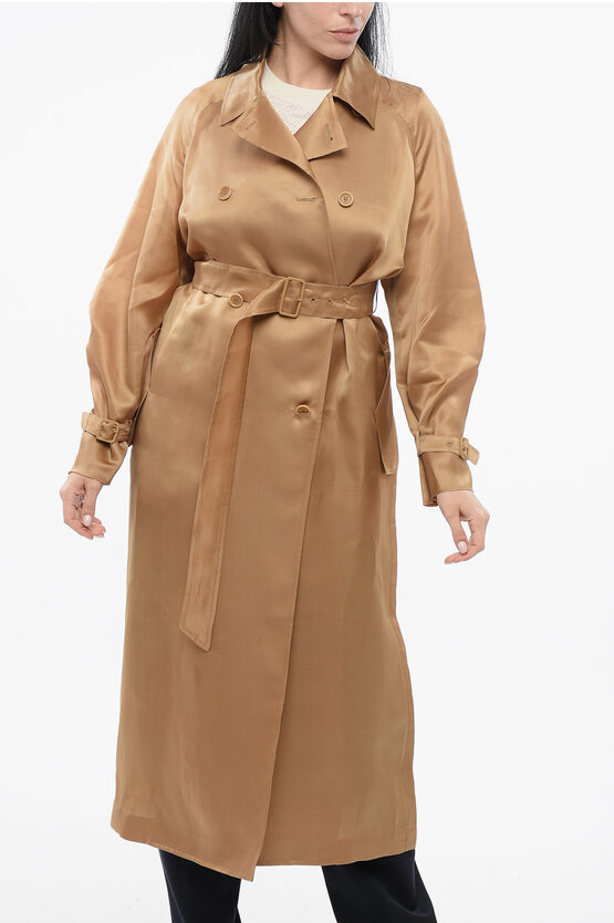 Max Mara Silk Double-breasted Sacco Coat