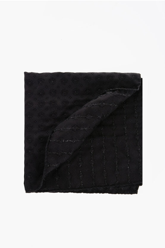 Shop Corneliani Silk Embroidered Handkerchief