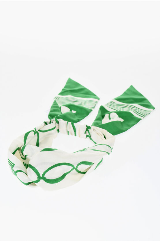 Elisabetta Franchi Silk Headband In Green