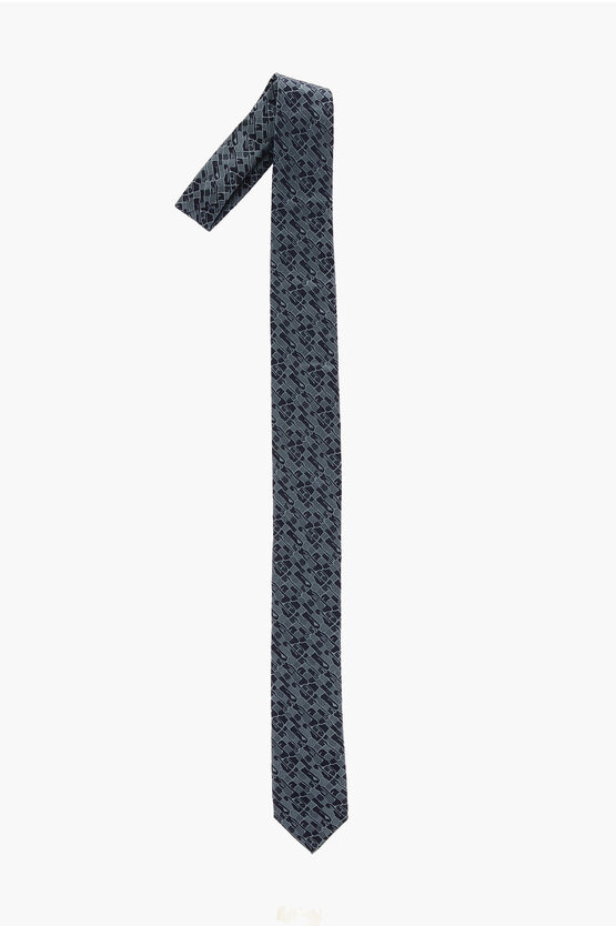 Corneliani Silk Iridescent Tie In Black