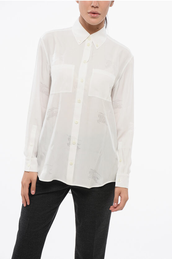 Burberry Silk Ivanna Shirt With Logo Print