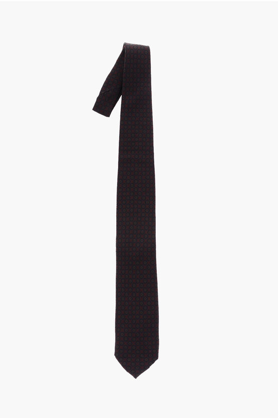 Corneliani Silk Kipper Tie In Black