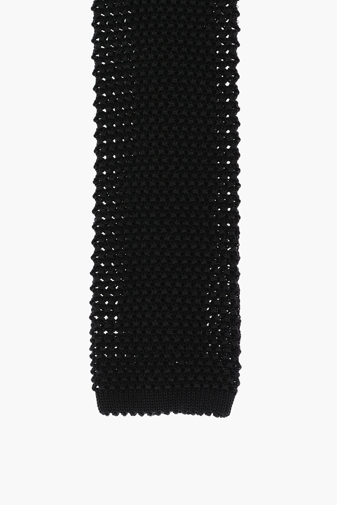 Cravate Maille En Soie Noire Vintage - Longueur 127 Cm - Fait Main Krishna - Classique - État Bon