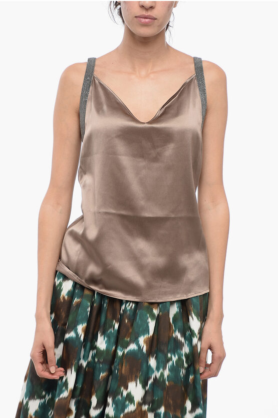 Fabiana Filippi Silk Lingerie Top With Shimmer Detail