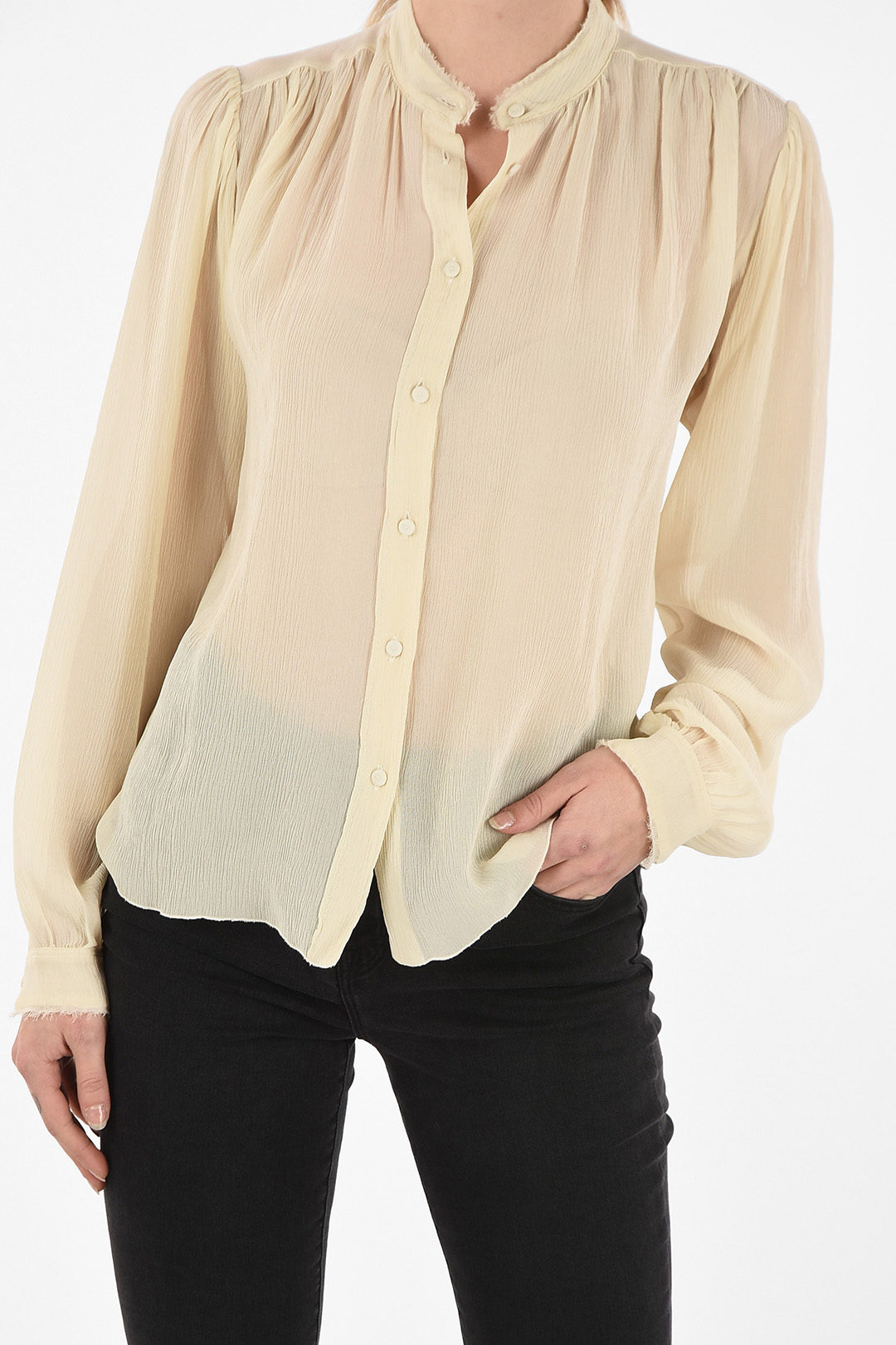 Forte_Forte silk mandarin collar shirt women - Glamood Outlet