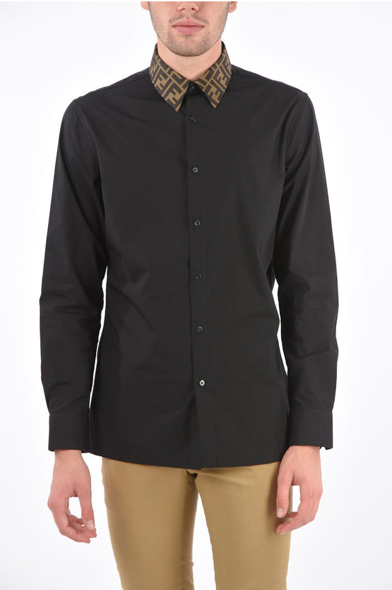 Fendi Silk Monogram Collar Shirt men Glamood Outlet