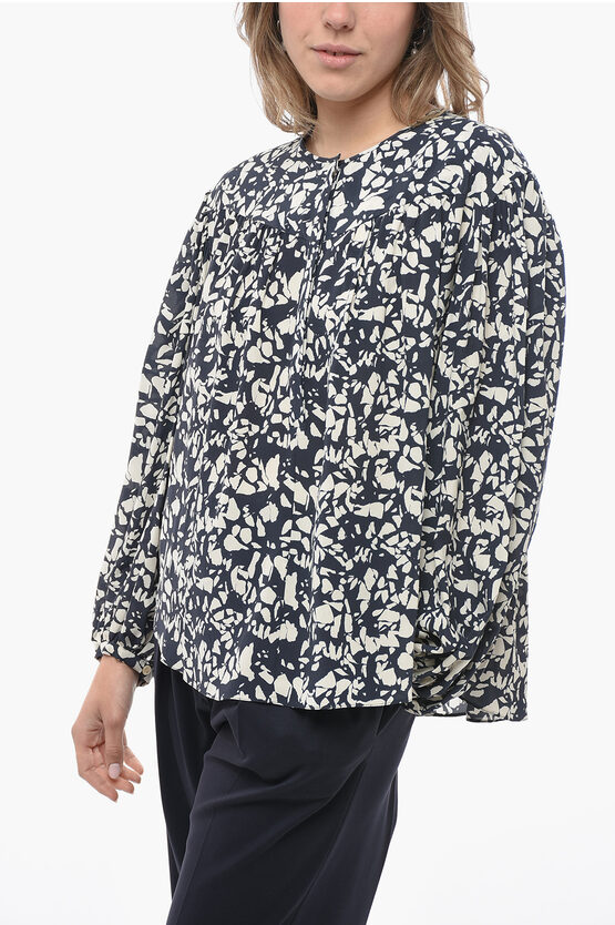 Shop Isabel Marant Silk Oversized Brunille Blouse With Draping