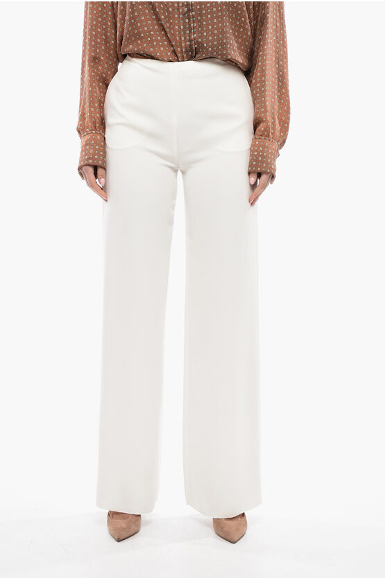 Valentino Silk Palazzo Trousers In White
