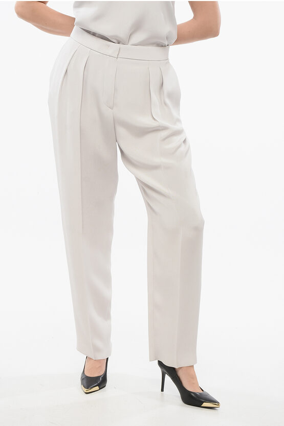 Armani Collezioni Silk Pleated Pants