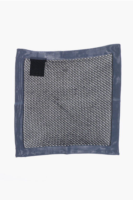 Shop Corneliani Silk Pocket Square With Contrasting Edge