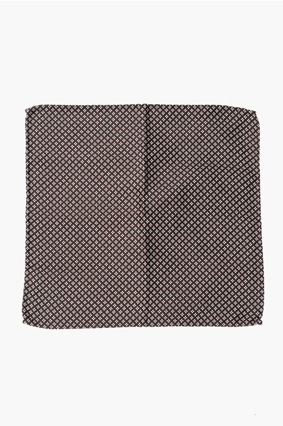 Dsquared2 Silk Pocket Square With Floral Jacquard Motif