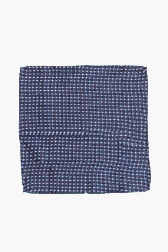 Dsquared2 Micro Checked Silk And Cotton Pocket Square