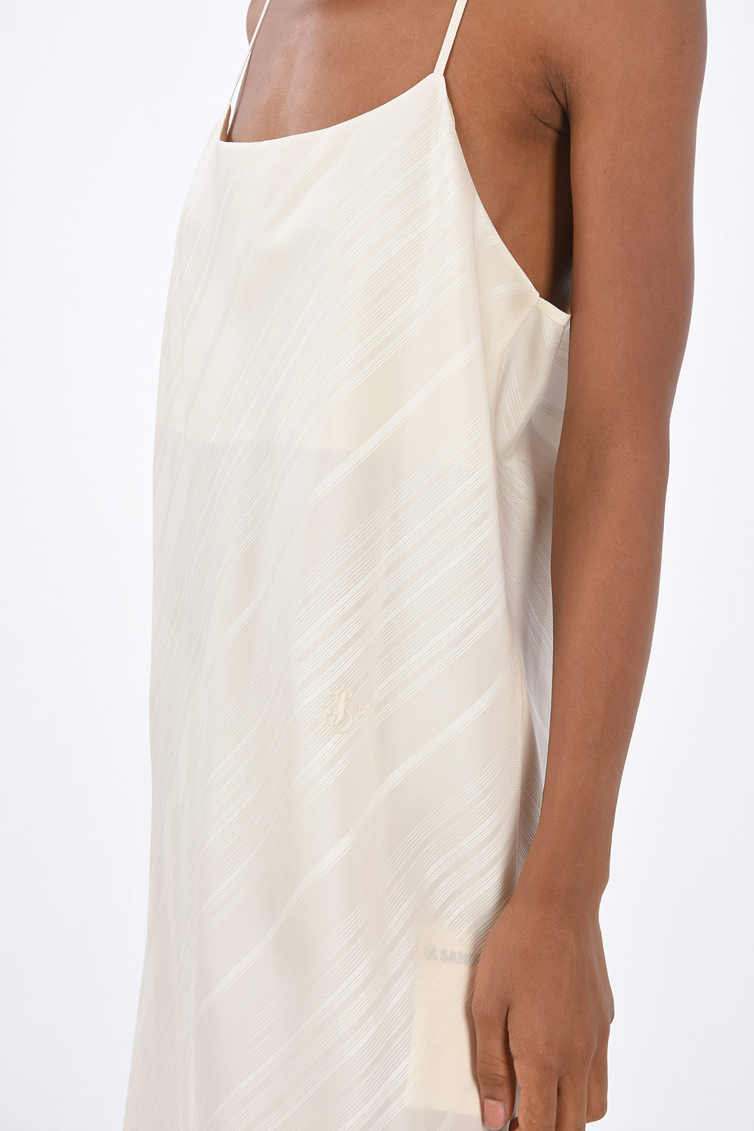 ワンピース JIL SANDER Women Dresses J02CT0505J20249 100 WHITE White Crew-Neck Midi Dress by Jil Sander on Sale