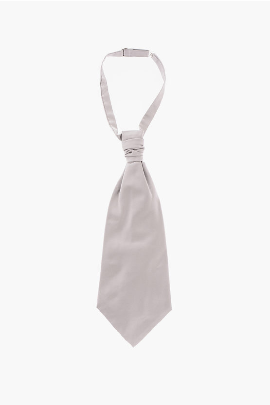 Corneliani Kids' Silk Satin Cerimony Ascot Tie In White