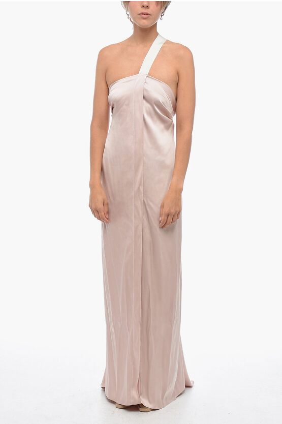Fendi One-shoulder Antique Pink Silk Dress Women