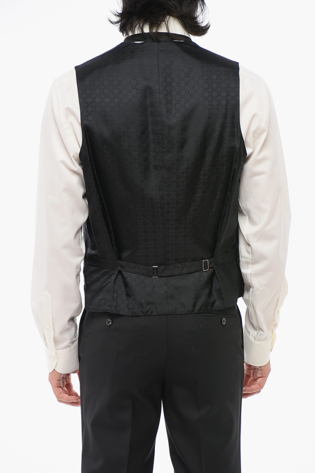 Woven Vest with Satin Back Detail