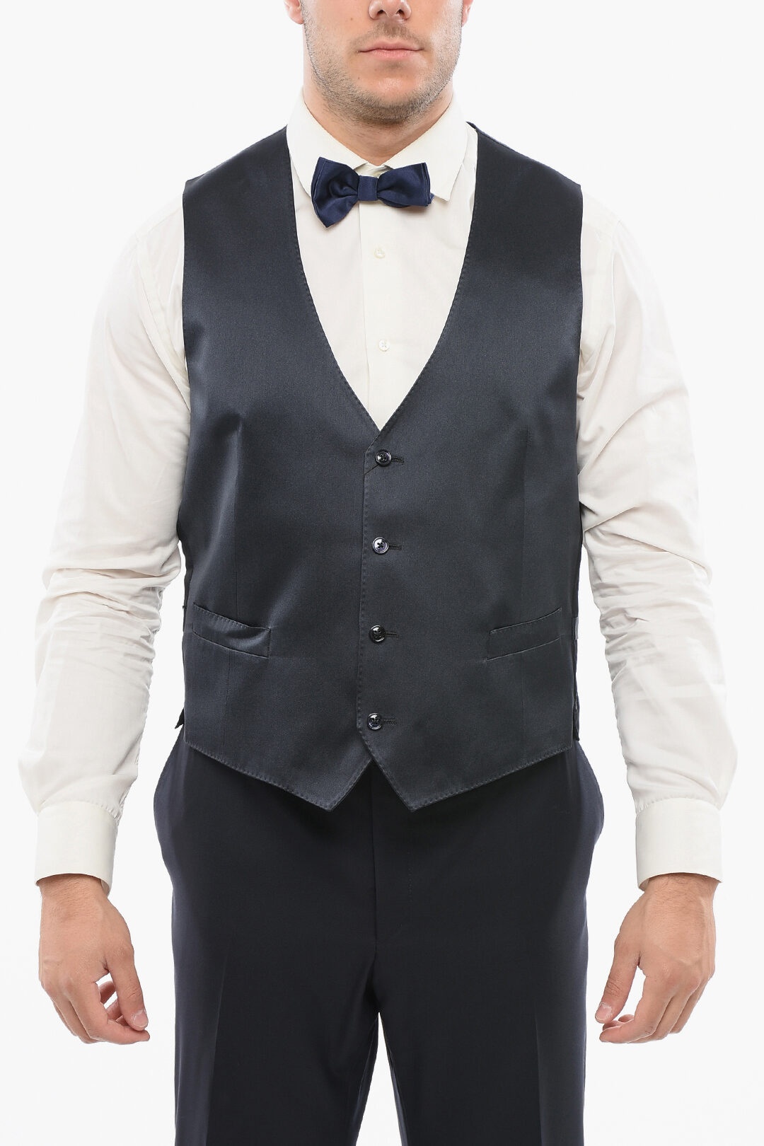 Corneliani Silk Satin Vest with Slit Pocket men - Glamood Outlet